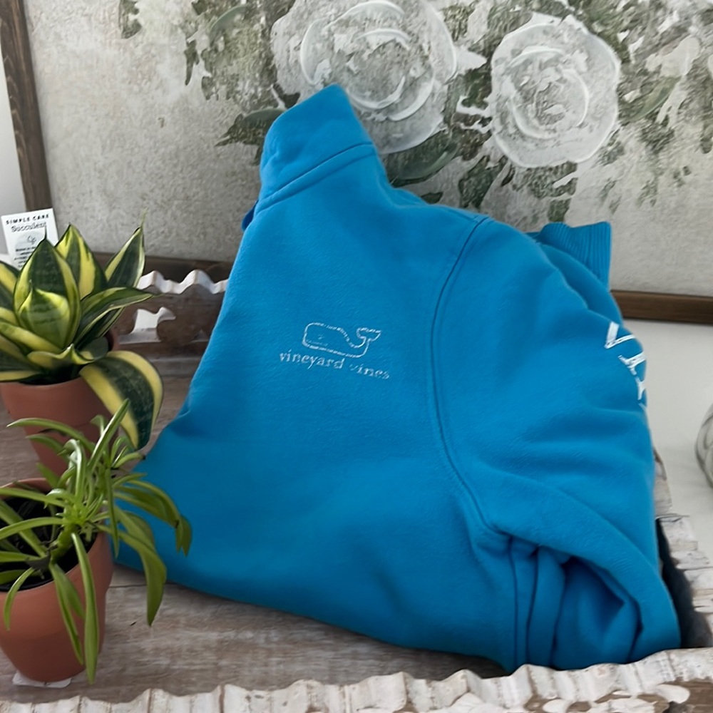 Vineyard Vines Girls quarter zip Shep Shirt in Turquoise